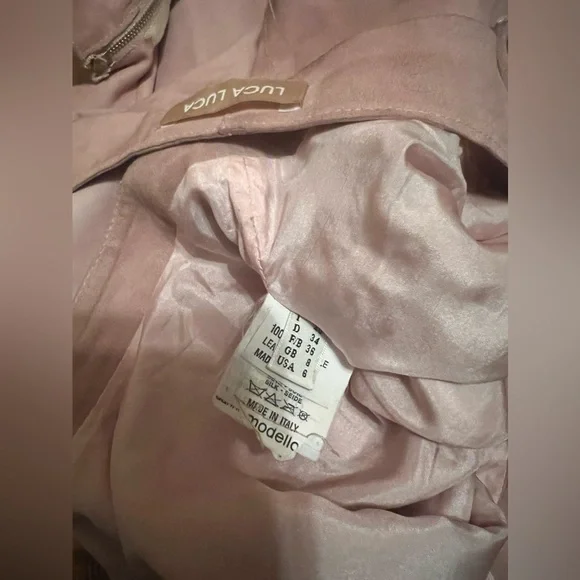 Luca luca silk 100% leather crop top floral & skirt 6 italian vtg 90s Coachella - Picture 10 of 16